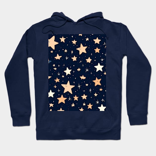 Stars pattern dark blue sky stars in the night , cute design stars pattern gift ideas Hoodie by WeLoveAnimals